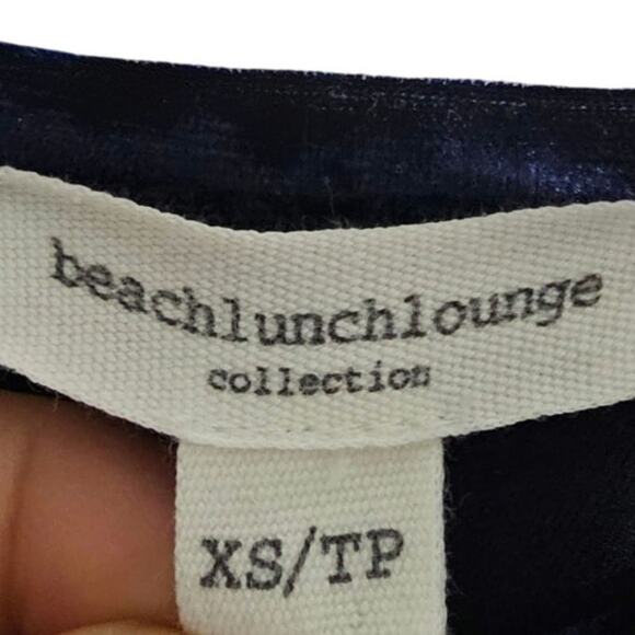 Beach Lunch Lounge Velvet Top Women's Size XS Blue Bell Sleeve Whimsigoth Witchy - Picture 5 of 6